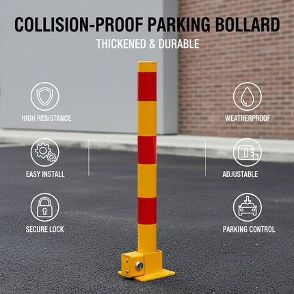 Foldable Residential Driveway Parking Bollard Post Lock