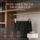 Rose Gold Metal Trouser Clip Hangers 30 Pack 305mm