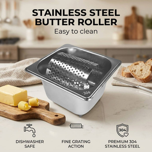 304 Stainless Steel Butter Roller with Collection Tray