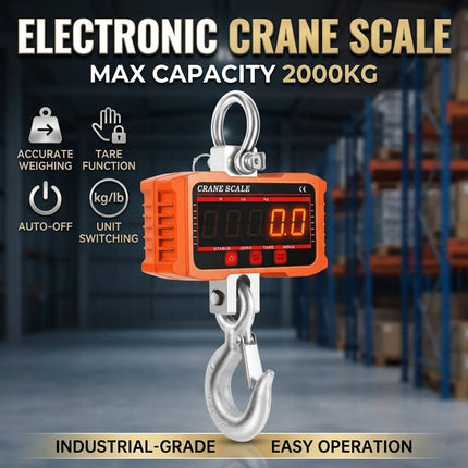2000kg Electronic Crane Scale Orange LED Remote