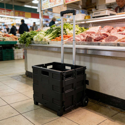 Foldable Portable Shopping Cart Outdoor Collapsible Trolley Convenient Easy Use