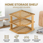 Bamboo 3 Tier Corner Kitchen Storage Shelf Countertop