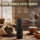 Hand Crank Coffee Grinder Stainless Steel Burr Mill Portable Black Wood Knob