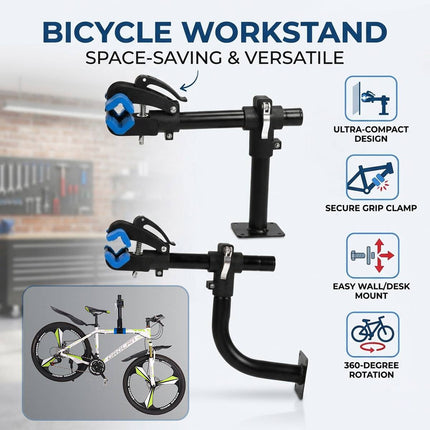 Bike Wall Bench Mount Repair Clamp Curved or Straight