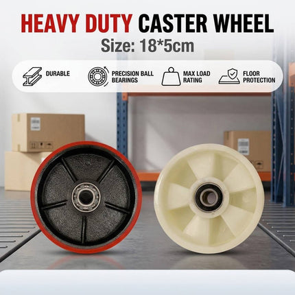 Pallet Truck Wheels 180x50mm Nylon NL or Red PU