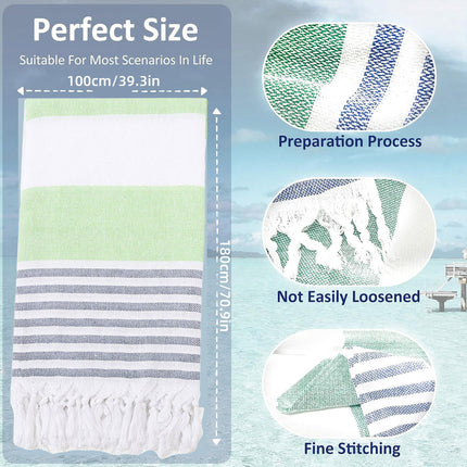 Striped Cotton Beach Towel Large Size Soft Absorbent Bath Towel