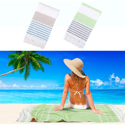 Striped Cotton Beach Towel Large Size Soft Absorbent Bath Towel