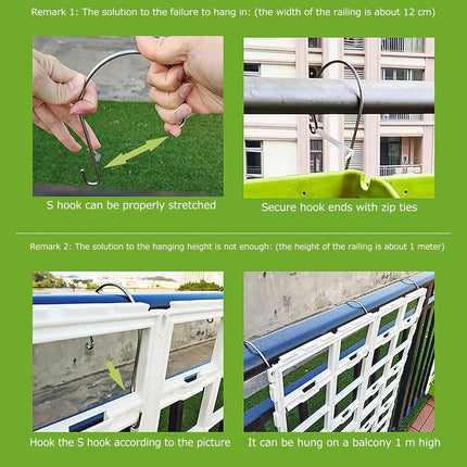 8pcs Multi Tier Hanging Plant Stand Vertical Garden PP Pots for Balcony Fence