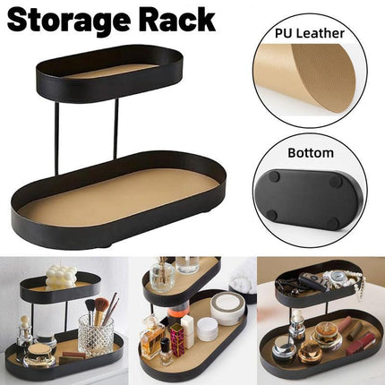 Double Tier Modern Household Tray Organizer Storage for Kitchen Bathroom Desk