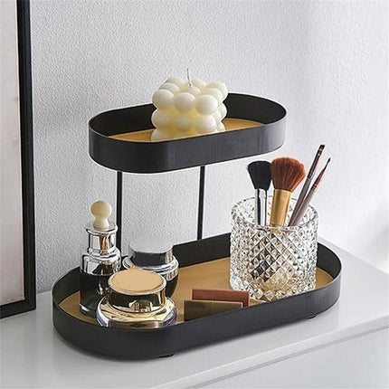 Double Tier Modern Household Tray Organizer Storage for Kitchen Bathroom Desk