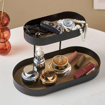 Double Tier Modern Household Tray Organizer Storage for Kitchen Bathroom Desk