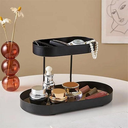 Double Tier Modern Household Tray Organizer Storage for Kitchen Bathroom Desk