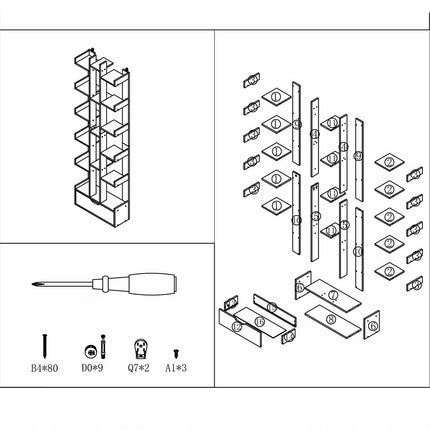 18-Tier Bookcase Shelf with Drawer Organiser Storage Cabinet Space Saving