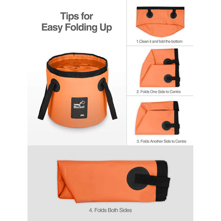 20L Portable Folding Bucket Water Container Camping Hiking Fishing Water Storage