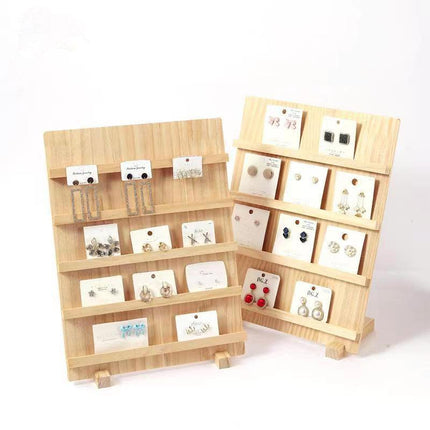 Wooden Earrings Display Rack Multi Tier Jewelry Stand Organizer Earrings Holder