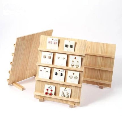 Wooden Earrings Display Rack Multi Tier Jewelry Stand Organizer Earrings Holder