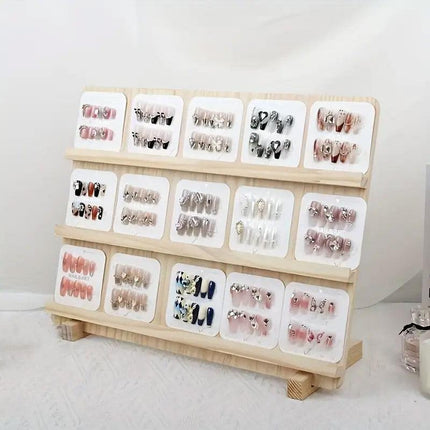 Wooden Earrings Display Rack Multi Tier Jewelry Stand Organizer Earrings Holder