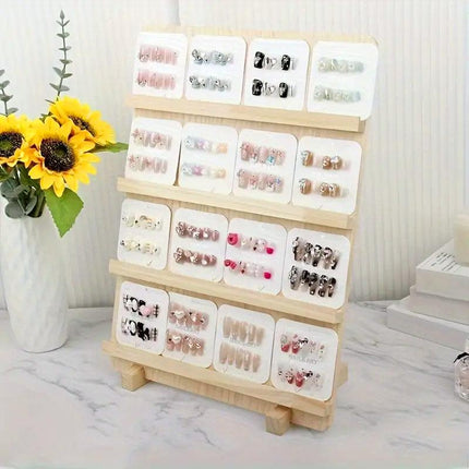 Wooden Earrings Display Rack Multi Tier Jewelry Stand Organizer Earrings Holder