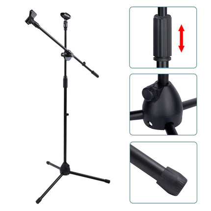 Foldable Adjustable Microphone Tripod Stand Durable NonSlip Stage Studio Karaoke