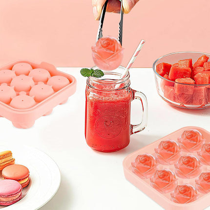 Rose Silicone Ice Ball Mould Box Ice Compartment Tray for Home Bar Drink Making