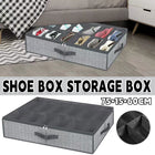 Foldable Shoe Storage Box with Lid Clear Under Bed Organizer Dustproof Visual