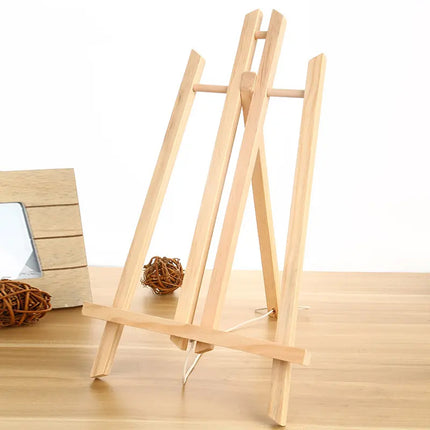Mini Easel Set 4PCS Wooden Desktop Tripod Easels for Small-Scale Painting Display