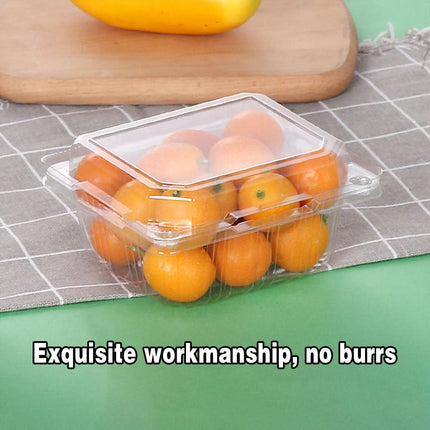 100pcs Transparent Plastic Fruit Box with Tape Cover Storage Packaging for Fruit