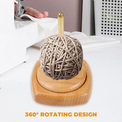 Solid Wood Rotatable Yarn Holder Durable for Knitting Crocheting Weaving Craft