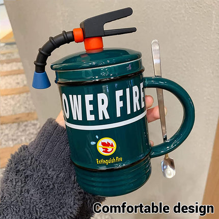 Creative Ceramic Mug Fire Extinguisher Shape Novelty Coffee Tea Cup Durable