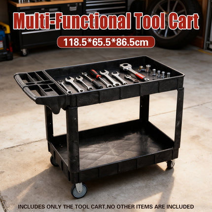 2 Tier MultiFunctional  Rolling Tool Cart for Garage Workshop Storage Organizer