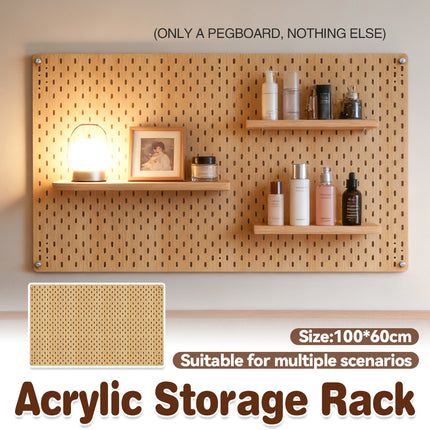 Wall Mounted Pegboard Storage Rack No Drill Organizer Tool Shelf Home Office