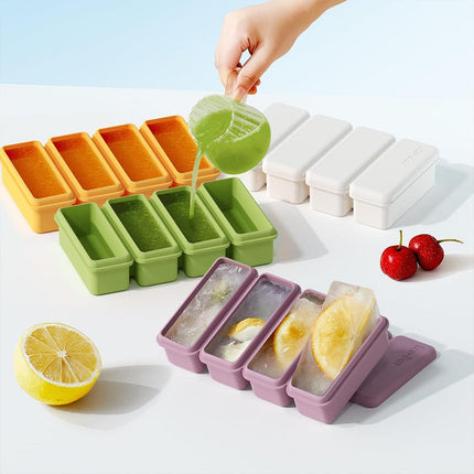 Silicone Ice Cube Moulds with Lid Bar Ice Compartment Home Ice Box for Drinks