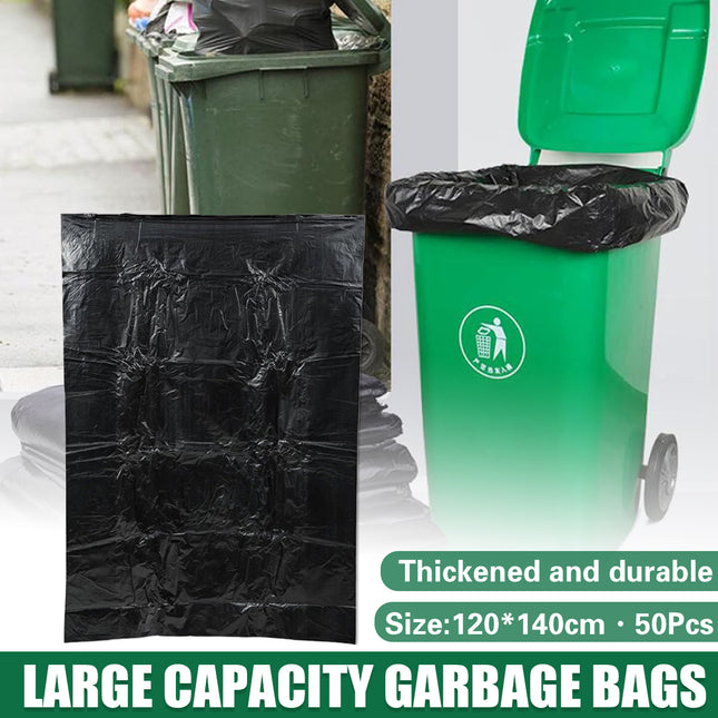 50PCS Large Trash Bags 140cmx120cm Garbage Bags for Kitchen Home Use