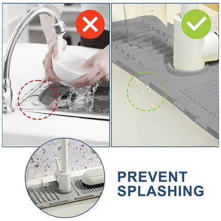 Faucet Draining Pad Narrow Sink Splash Guard Mat for Washbasin Water Catcher