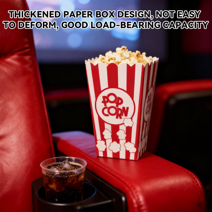 50PCS Popcorn Boxes Paperboard Greaseproof for Snack Food Serving Containers