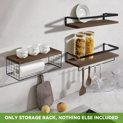 3 PCS Multi Functional Wall Mounted Storage Shelf Space Saving Home Decor