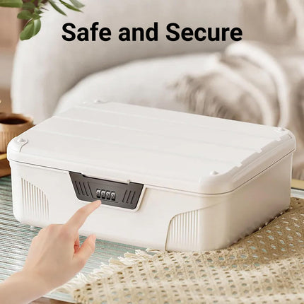 Large Lockable Storage Box With 4 Digit Combination Lock For A4 Documents Valuables