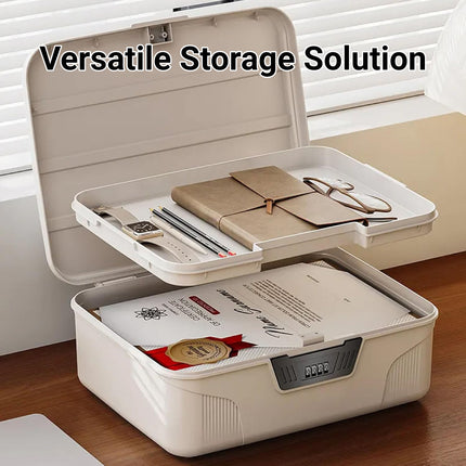 Large Lockable Storage Box With 4 Digit Combination Lock For A4 Documents Valuables