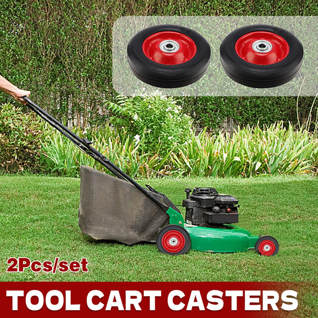 2PCS Cart 6 Inch Silent Solid Wheel Non Pneumatic Heavy Duty Anti Stabbing