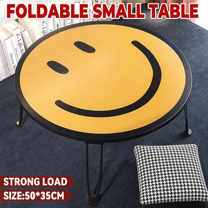 Foldable Small Table with Smiley Face Pattern Childrens Study Desk Play Table