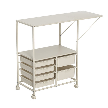 Portable Movable Multi-Layer Side Table Sturdy Storage Shelf Space Saving