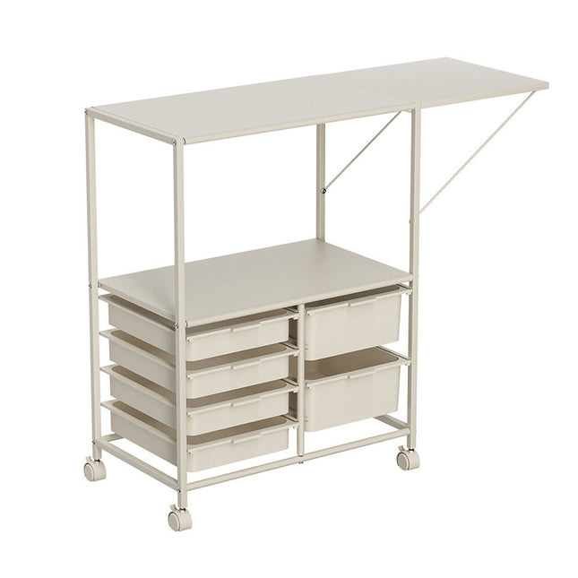 Portable Movable Multi-Layer Side Table Sturdy Storage Shelf Space Saving
