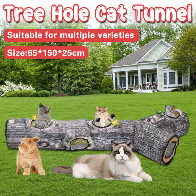 Large Collapsible Cat Tunnel Toys Interactive Kitten Tube Toys with Peek Holes
