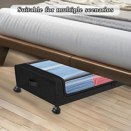 Under Bed Storage Rack Square Design with Wheels Rolling Trolley Box for Home