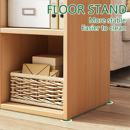 Organizer Bookcase Open Shelf Storage Rack Simple Compartments Bookshelf Unit