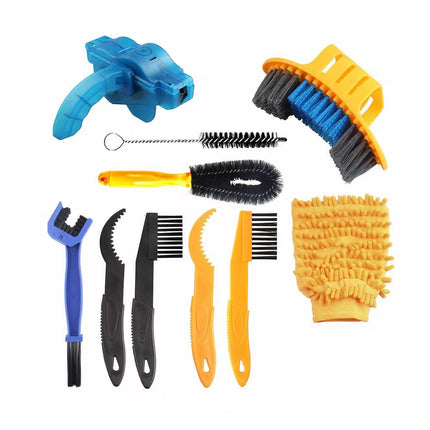 10 Piece Bike Cleaning Brush Kit Bicycle Maintenance Tool Set for Chain and Gear