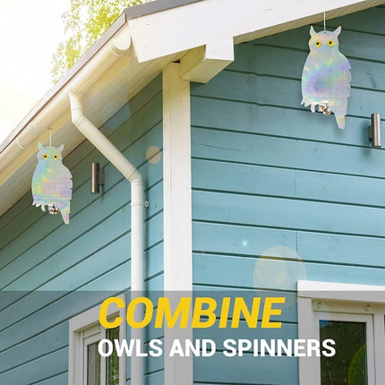 Reflective Owl Bird Deterrent Hanging Garden Yard Pest Control Outdoor