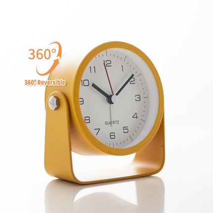 Flip Silent Desktop Small Alarm Clock with Night Light Battery-Powered Durable