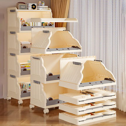 Multi Tier Movable Foldable Storage Rack Space Saving Easy Carry Practical