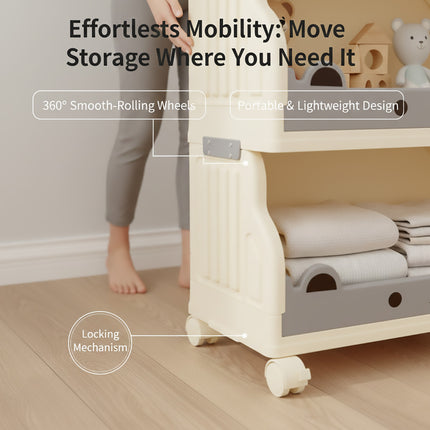 Multi Tier Movable Foldable Storage Rack Space Saving Easy Carry Practical